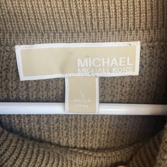 Michael Kors Women's Waffle Knit Cowl Neck Sweater Sz L Long Sleeve Cozy Modern - Picture 11 of 13